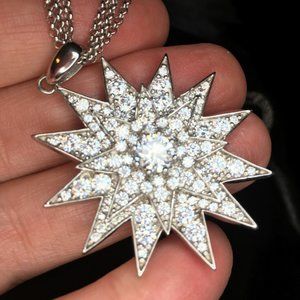 Vintage 925 Silver Empress Sisi Enlightened Star Necklace Replica